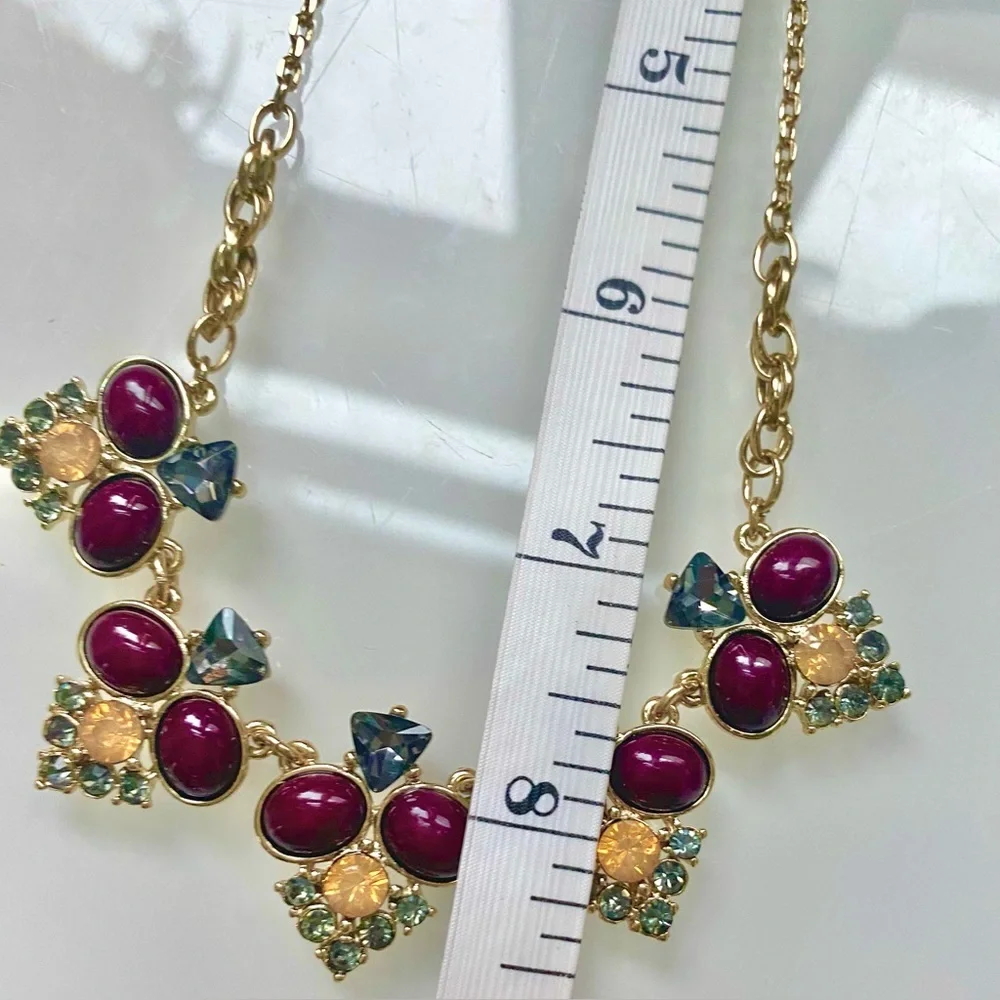 Elegant Vintage THE LIMITED Gold Tone AB Rhinestone Statement Necklace